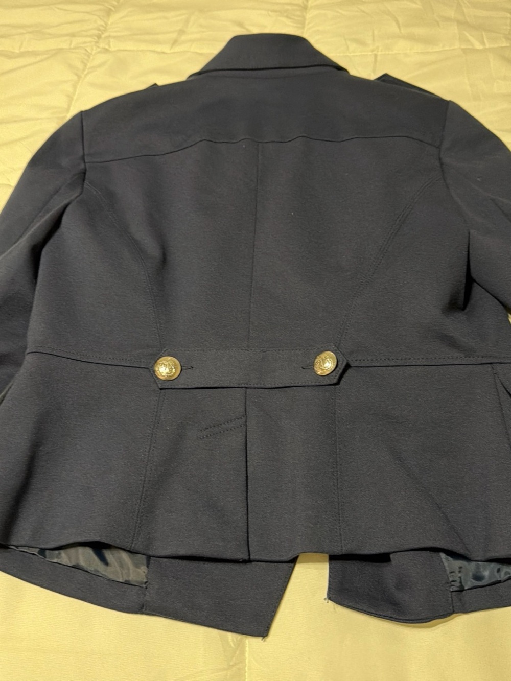 INC International Concepts Navy Double-Breasted Military Pea Coat - Picture 4 of 4
